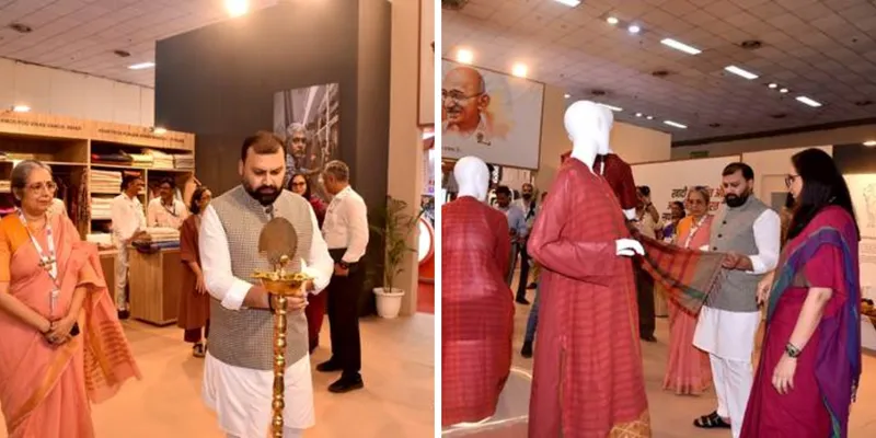 KVIC Chairman Inaugurated Khadi India Pavilion at Bharat Tex 2026 in New Delhi